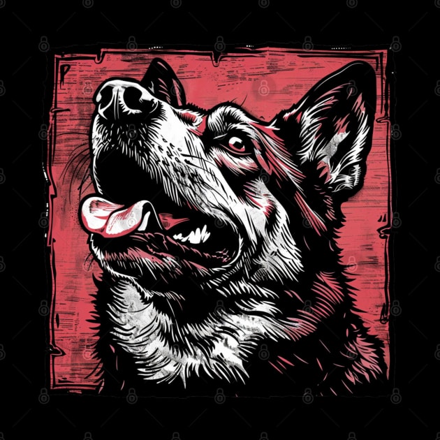 Retro Art German Shepherd Dog Lover by June Sixteen