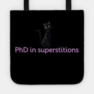 Superstitions Funny Cool Shirt Cat Tote