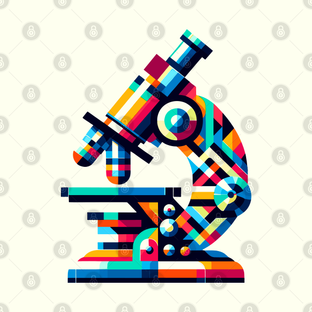 Vibrant Science Microscope: Artistic Laboratory Tool by AmandaOlsenDesigns