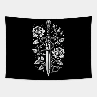 Medievalcore - Sword with Roses Tapestry