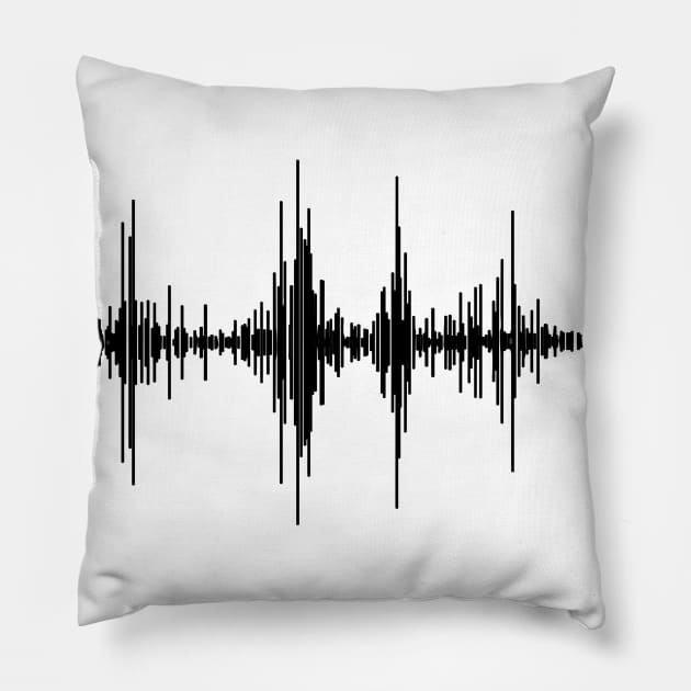 sound wave graphic audiology ear doctor Pillow by Collagedream