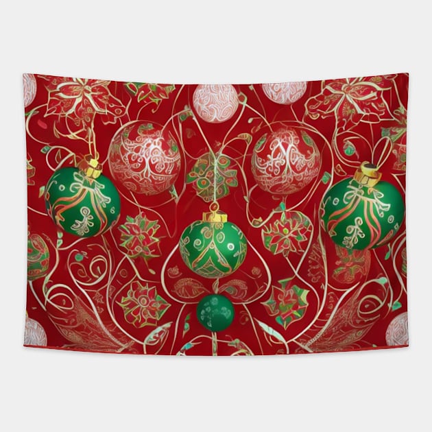 Christmas Ornaments Pattern Tapestry by likbatonboot