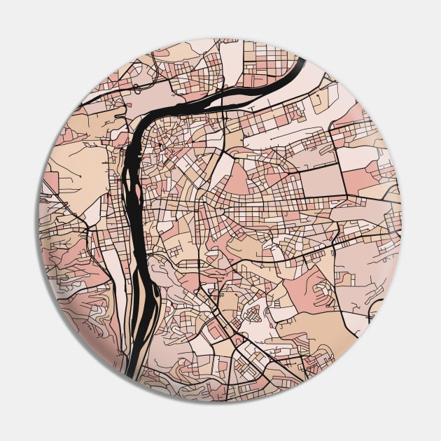 Prague Map Pattern in Soft Pink Pastels Pin by PatternMaps