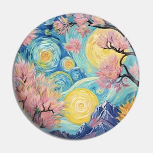 Starry Night Symphony: Van Gogh-Inspired Landscape Pin