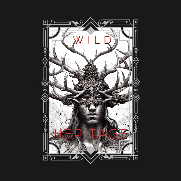 Warrior Stag Wild Nature Illustration Line Epic Illustration Line Art by Cubebox