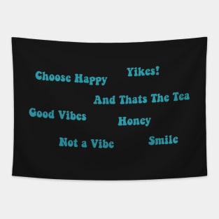 Dark Teal VSCO Word Sticker Pack Tapestry