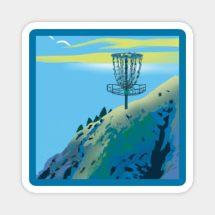 Disc Golf on the Side of a Mountain Magnet