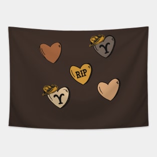 Yellowstone Candy Heart RIP Valentines Day Design Tapestry