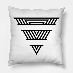 Abstract Upside Down Pyramid Black Pillow