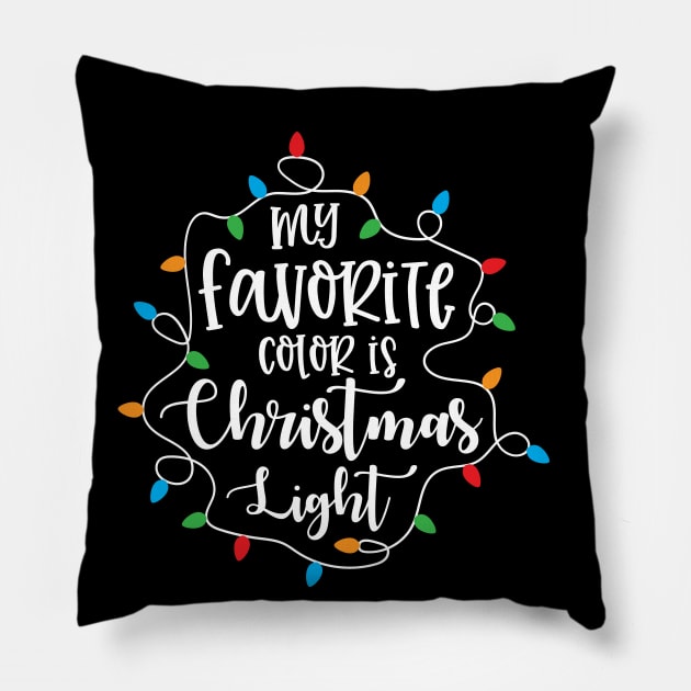 My favorite color is christmas lights Pillow by BadDesignCo