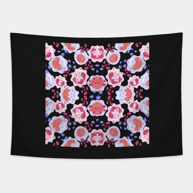 Large White Blood Cell Pattern Tapestry by Pris25