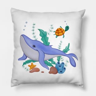 Whale in the ocean Pillow