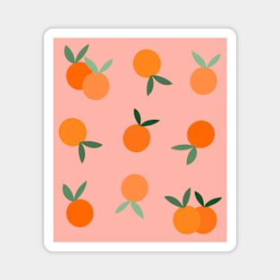 Oranges, Fruit Pattern on Peach Magnet