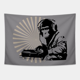 funny dj monkey Tapestry