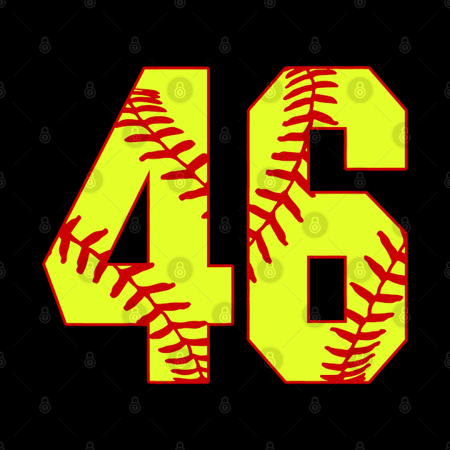 Fastpitch Softball Number 46 #46 Softball Shirt Jersey Uniform Favorite Player Biggest Fan by TeeCreations