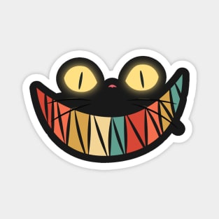 Retro Vampire Cat Face - Scary Halloween Cat Face - Retro Halloween Cat Face - Cat Fang - Scary Halloween Cat Smile - Big Halloween Retro Smile Cat Magnet