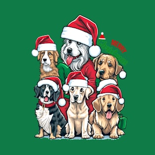 Merry Christmas Puppy Squad Dogs T-Shirt