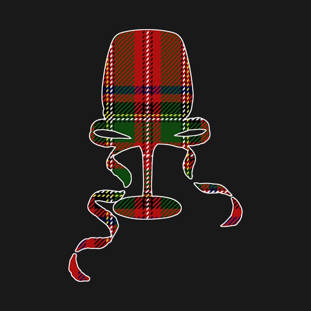 Wine Glass Tartan Christmas Scottish Plaid by JaroszkowskaAnnass