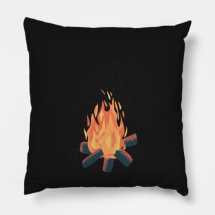 Burning campfire, bonfire Pillow