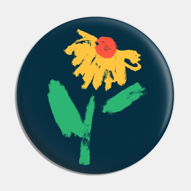 Happy Yellow Flower Pin by Shelley Johannes Art