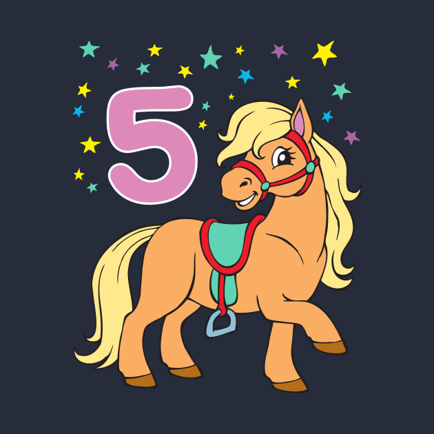 Horse Birthday Girl 5 Years by samshirts