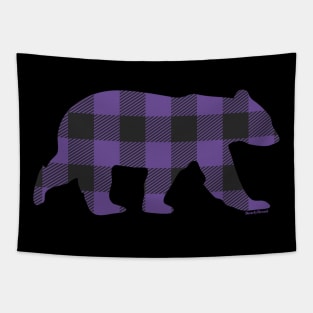 Purple Gay Bear Buffalo Plaid Check Bear | BearlyBrand Tapestry