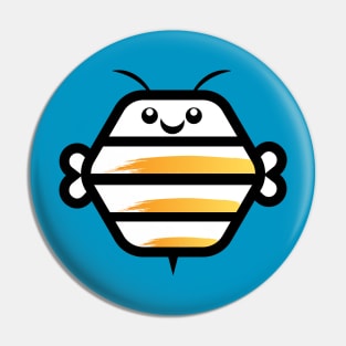 Smiling Bee Graphic - Cute Honeycomb Shaped Bee To Bring A Smile Pin