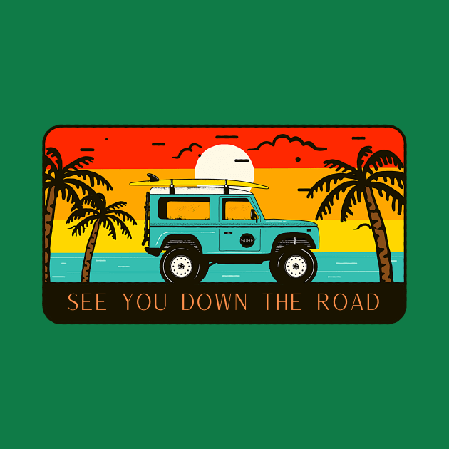 See you Down the Road (jeep at shore during sunset) by PersianFMts