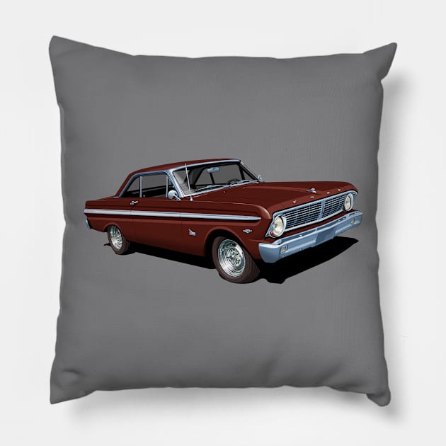 1965 Ford Falcon Futura in vintage burgundy Pillow by candcretro