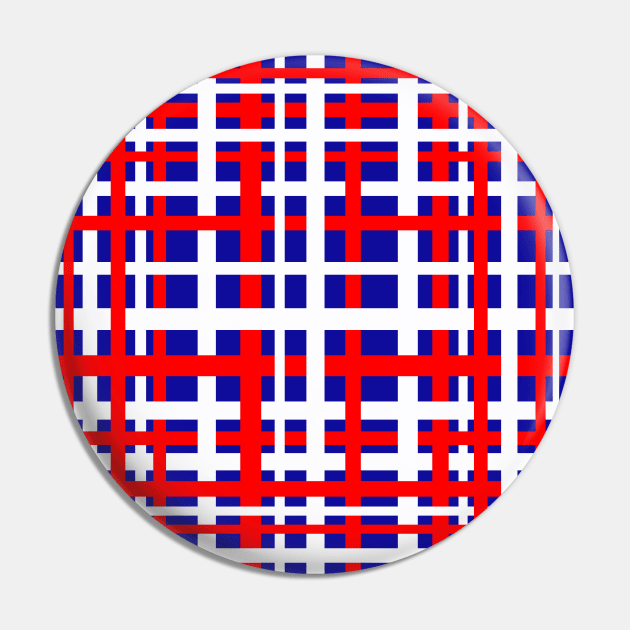 Patriotic Interlocking Stripes Pin by BlakCircleGirl