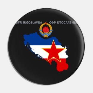 SFR Yugoslavia - Map - Emblem - Flag Pin