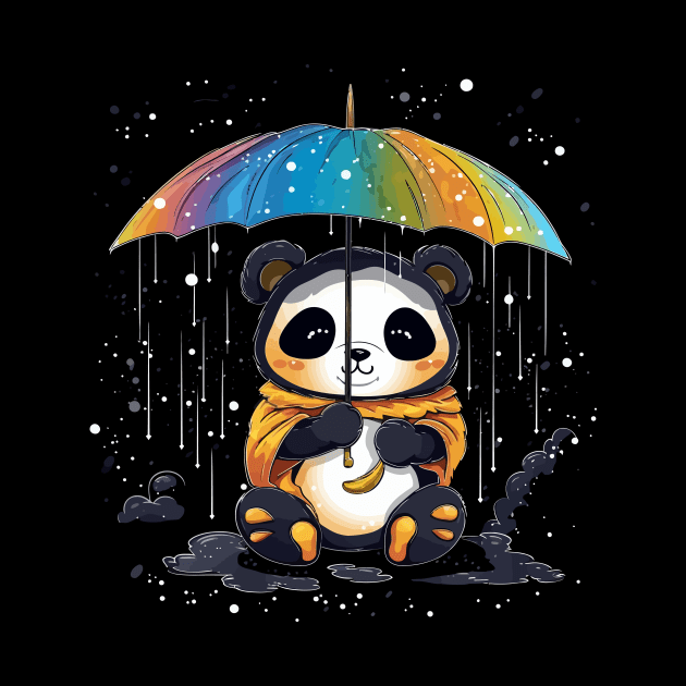 Panda Rainy Day With Umbrella by JH Mart