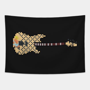 Pixel Blue Dress Rampage Guitar Tapestry