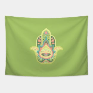 Hamsa Hand - Peridot(August) Tapestry