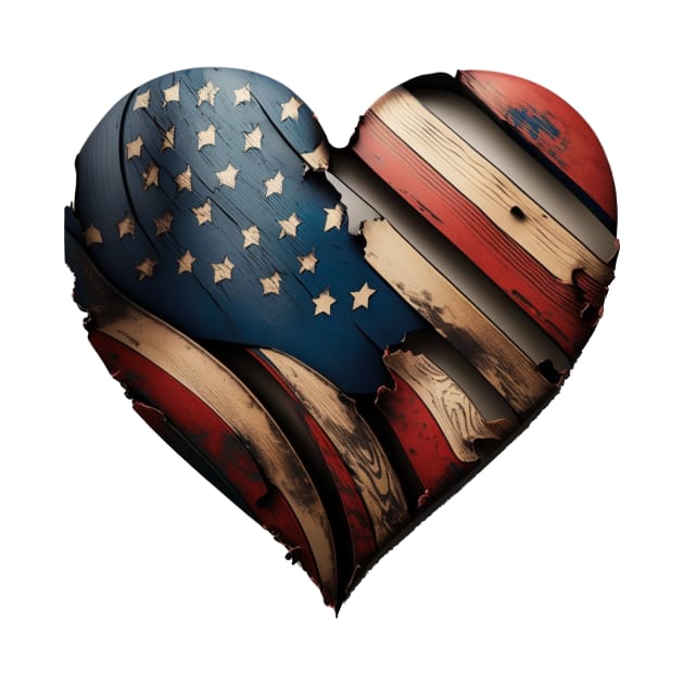 Patriotic Heart - Tattered but Still Strong by BeachBumPics