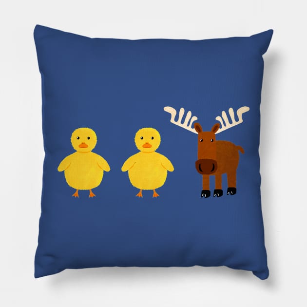 Duck, duck, moose Pillow by MorvernDesigns