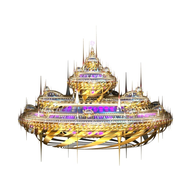 Fractal Floating Golden Palace by sciencenotes