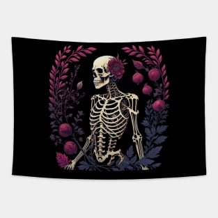 Floral Skeleton Tapestry