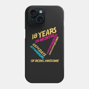 18 Years Old 216 Months Vintage Retro 18Th Phone Case