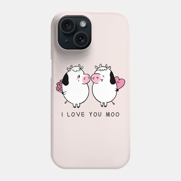 I Love You Moo Phone Case by huebucket