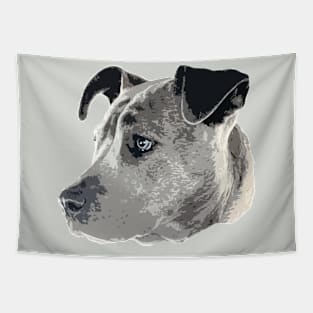 White Pitbull Head Tapestry