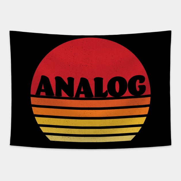 Retro Aesthetic Analog Sunset Tapestry by Analog Designs