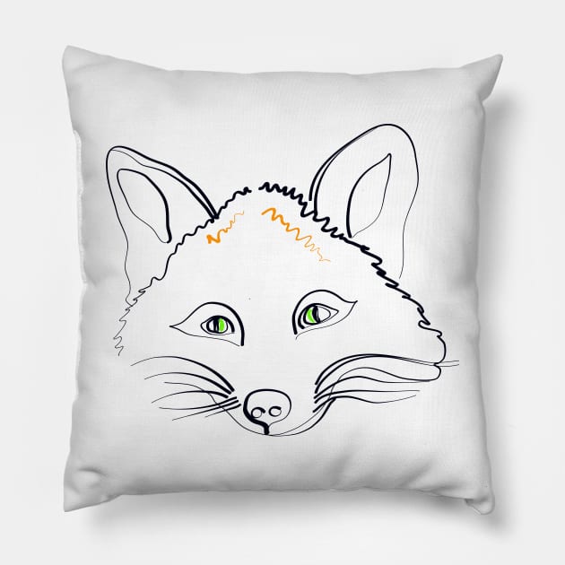 Fox Pillow by ArtKsenia