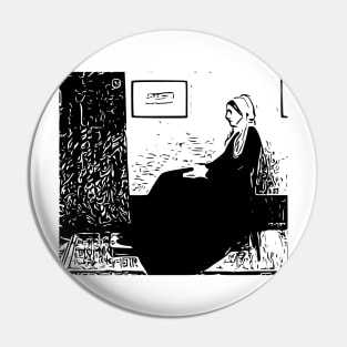 James McNeill Whistler | Whistler's Mother | Line art Pin