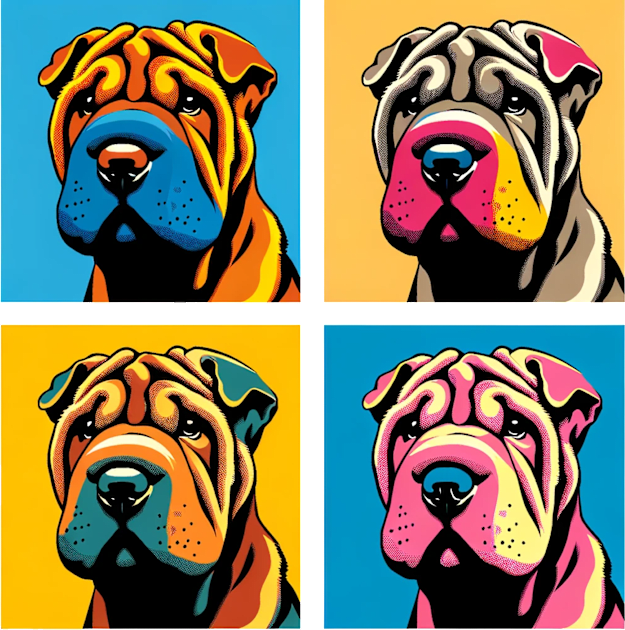 Chinese Shar-Pei Pop Art - Dog Lovers Kids T-Shirt by PawPopArt