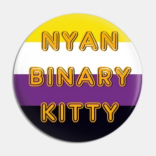 Nyanbinary Kitty Nonbinary Flag With Cat Ears Design Pin