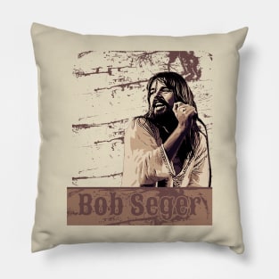 Bob seger // Brown Vintage Pillow