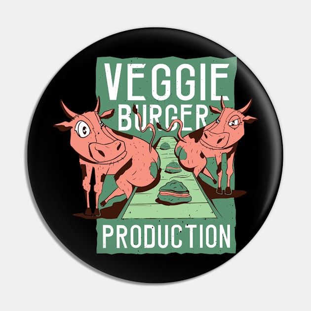 Funny Veggie Burger Pin by JFDesign123