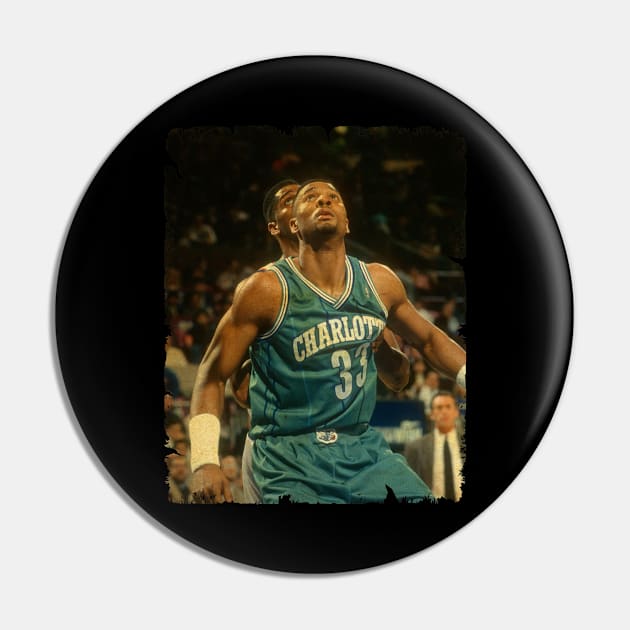 Alonzo Mourning - Vintage Design Of Basketball Pin by JULIAN AKBAR PROJECT