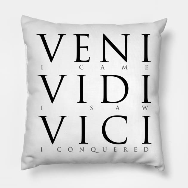 Veni Vidi Vici (I Came I Saw I Conquered) Pillow by Elvdant